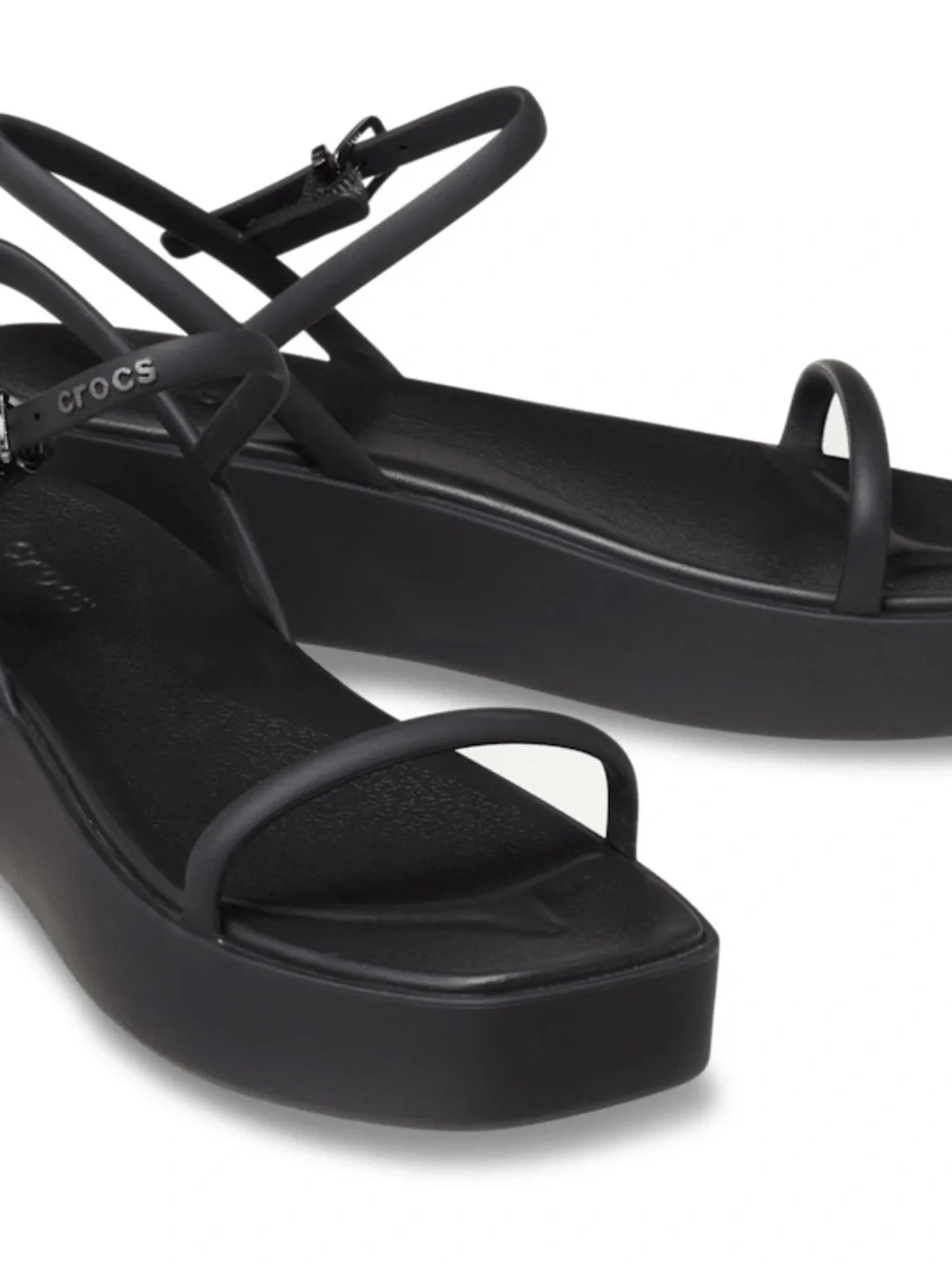 Crocs Miami Platform Y Strap Sandal Black Womens Sz 10 NWT